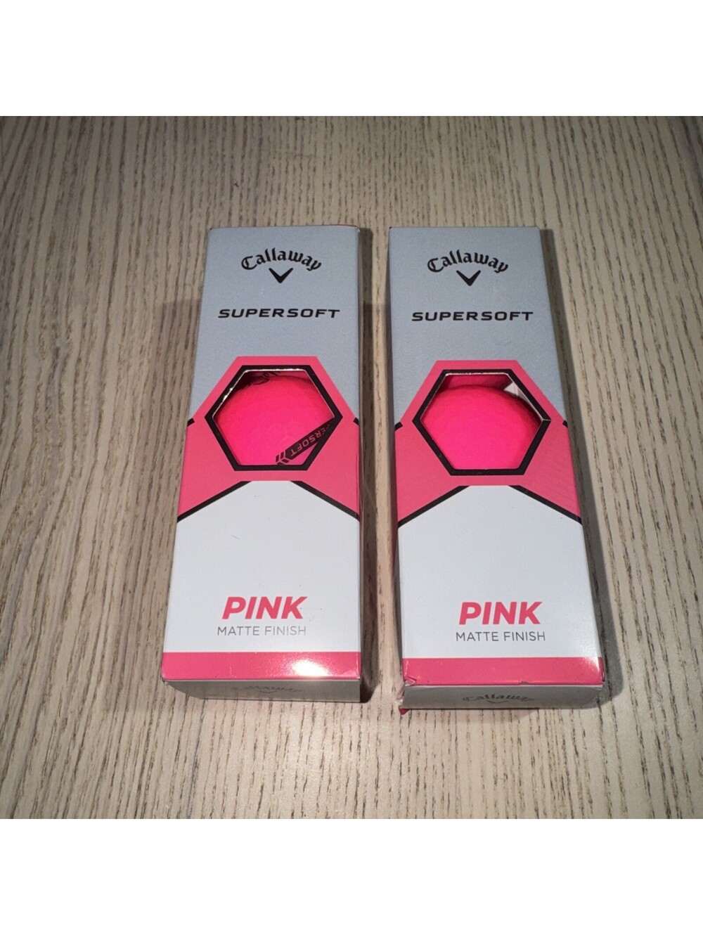 Callaway Supersoft Golf Balls Matte Pink Finish 2 Sleeves / 6 Balls Total NIB
